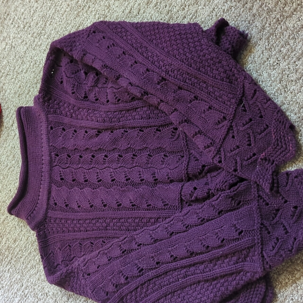 Vintage purple absolutely cotton sweater great knitted detail